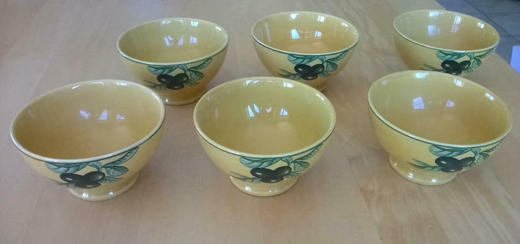 6 bols, motif provençal, Comme neuf, Enlèvement, Autres matériaux, Autres styles