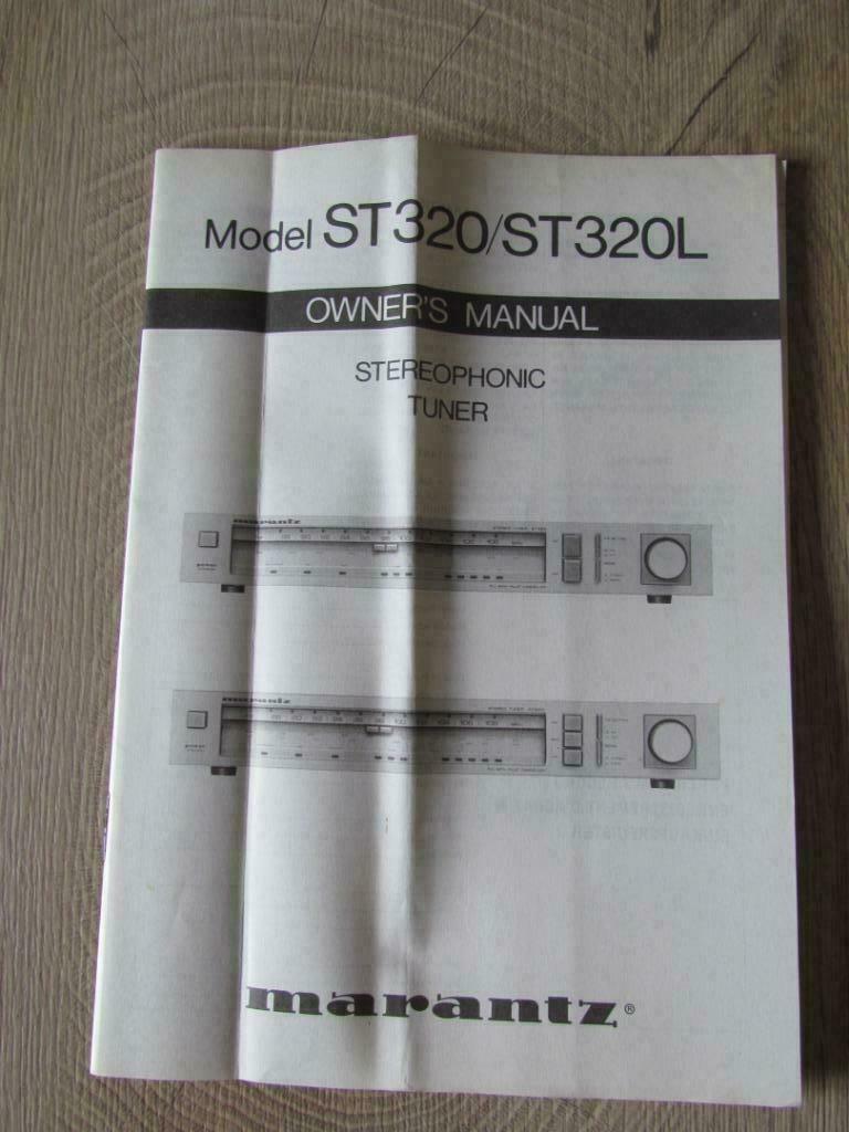 Owner's manuel Marantz ST320/ ST320L, TV, Hi-fi & Vidéo, Tuners, Enlèvement ou Envoi, Utilisé