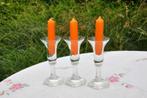 §  3 bougeoirs avec bougies orange, Maison & Meubles, Accessoires pour la Maison | Bougeoirs & Bougies, Comme neuf, Autres matériaux