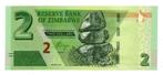 2 DOLLARS 2019    ZIMBABWE    UNC    P99    € 1,25, Los biljet, Ophalen of Verzenden, Zimbabwe