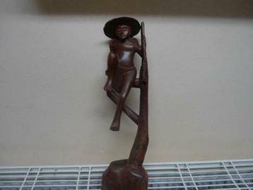 Ancienne Statuette Bois en Très Bon état général, Antiquités & Art, Art | Sculptures & Bois, Enlèvement ou Envoi