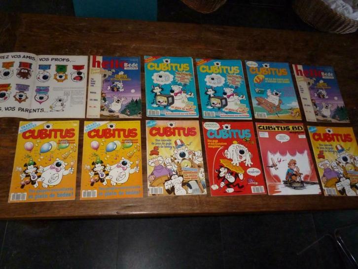 11 CUBITUS magazine folders 1989-1992 zelfklevers BD Strip, Boeken, Stripverhalen, Gelezen, Ophalen of Verzenden