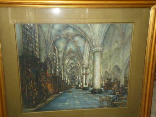 Alfred Nap. DELAUNOIS grande peinture hst Predikherenkerk, Antiquités & Art, Art | Peinture | Classique, Enlèvement