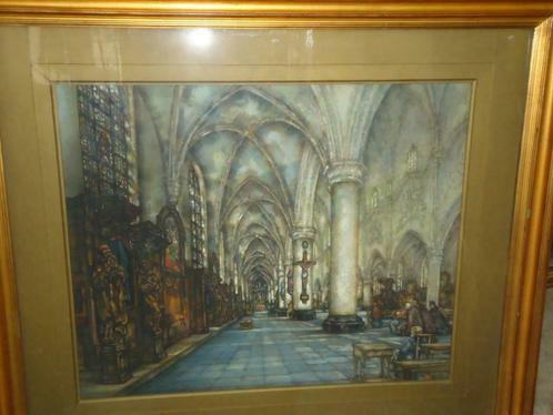 Alfred Nap. DELAUNOIS grote olieverf Predikherenkerk LEUVEN, Antiek en Kunst, Kunst | Schilderijen | Klassiek, Ophalen