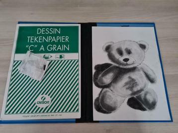 Dessin ourson sur papier à grain A3 + 10 feuilles papier à g, Enlèvement