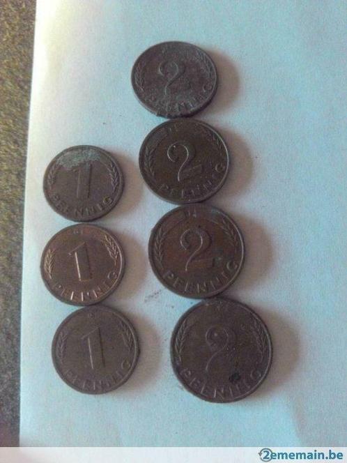 Pièces monnaie Deutschland  Bunderepublik - 1 et 2 Pfennig, Timbres & Monnaies, Monnaies | Europe | Monnaies non-euro, Enlèvement ou Envoi