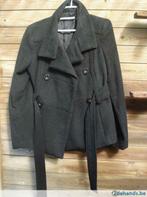 Warme stoffen zwarte winterjas met knopen "Zara", Ophalen of Verzenden, Gedragen, Maat 38/40 (M)