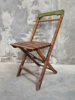 Partij lot oude vintage plooistoelen houten klapstoelen, Vijf, Zes of meer stoelen, Gebruikt, Ophalen of Verzenden, Bruin