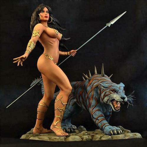 femme avec son tigre RESIN KIT 1/6 SCALE., Hobby & Loisirs créatifs, Modélisme | Figurines & Dioramas, Neuf, Personnage ou Figurines