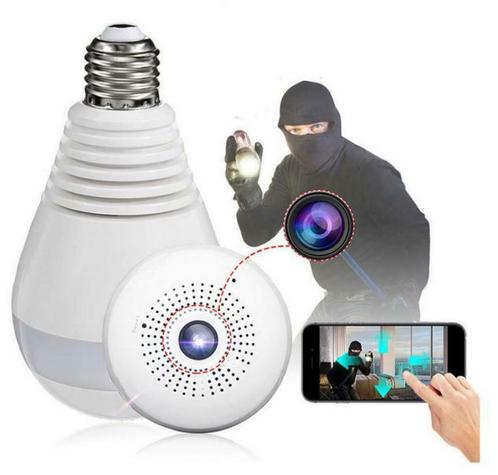 WiFi Bewakingscamera Spionagecamera Verstopt In Gloeilamp!, TV, Hi-fi & Vidéo, Caméras de surveillance, Neuf, Enlèvement ou Envoi