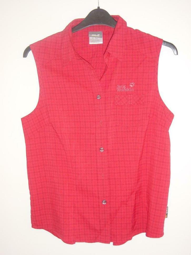 dames bloes maat 42/44 jack wolfskin kleur rood, Kleding | Dames, Blouses en Tunieken, Zo goed als nieuw, Maat 42/44 (L), Rood