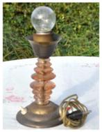 §  pied de lampe art deco laiton verre rose, Antiquités & Art, Enlèvement ou Envoi