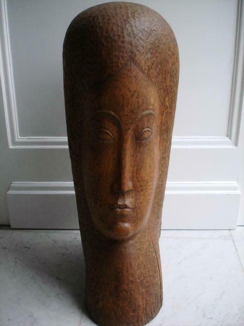 ADOLPHE DAENEN °1921-20012 houten hoofd kop buste gesigneerd, Antiek en Kunst, Kunst | Beelden en Houtsnijwerken, Ophalen