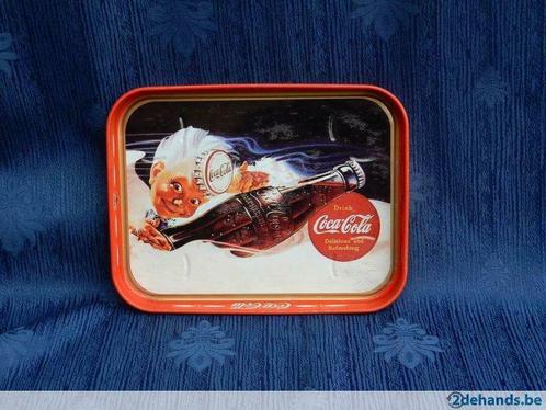 Klein metalen Coca-Cola dienblad met retro-tekening te koop, Verzamelen, Merken en Reclamevoorwerpen, Gebruikt, Gebruiksvoorwerp