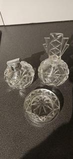Coffret parfum 3 pièces bohèmes verre (parfum, huile, savon), Antiquités & Art, Antiquités | Verre & Cristal, Enlèvement