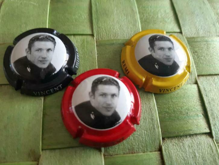 3 Champagne capsules Remi Vincent Stijn Devolder, Verzamelen, Overige Verzamelen, Zo goed als nieuw, Ophalen of Verzenden