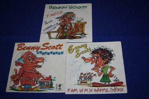 3x singles ,tekeningen Nesten ,2 x gesigneerd , Benny Scott, Cd's en Dvd's, Vinyl Singles, Single, Nederlandstalig, Ophalen of Verzenden