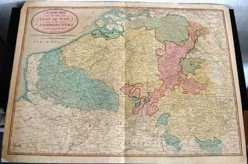 K11 Kaart New Map of the Seat of War in the Netherlands 1794, Boeken, Atlassen en Landkaarten, Gelezen, Landkaart, België, Voor 1800