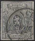POSTZEGELS BELGIË- NR. 22- KLEINE LEEUW ONGETAND-4 RANDEN, Postzegels en Munten, Postzegels | Europa | België, Gestempeld, Ophalen of Verzenden