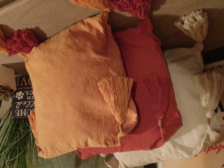 sierkussens vierkant, Maison & Meubles, Accessoires pour la Maison | Coussins, Comme neuf, Jaune, Carré, Enlèvement ou Envoi