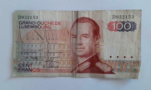 billet de 100 francs Luxembourg 1980 en très bon état, Timbres & Monnaies, Billets de banque | Europe | Billets non-euro, Enlèvement ou Envoi