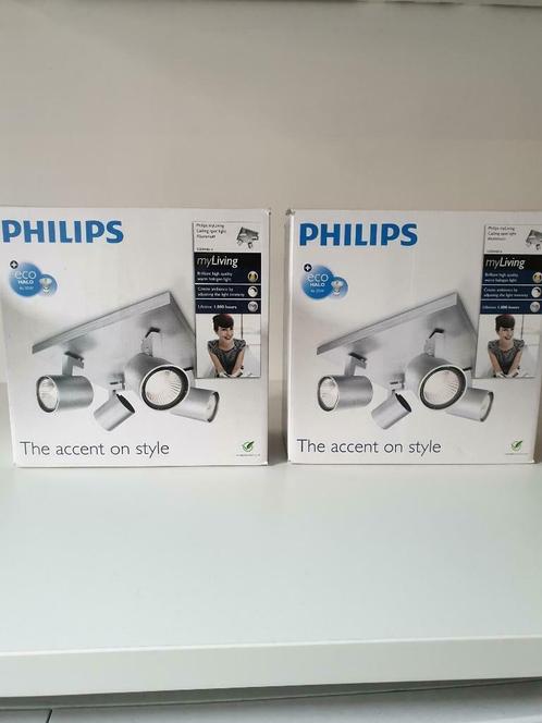 2x plafondverlichting Philips 4 spots, Huis en Inrichting, Lampen | Plafondlampen, Nieuw, Ophalen