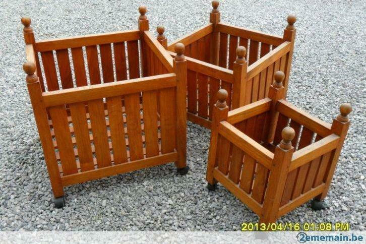 bac en teck  40/40, Jardin & Terrasse, Pots de fleurs, Utilisé