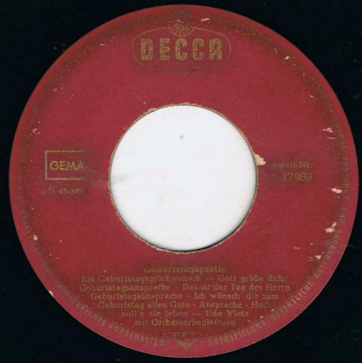 Udo Vietz - Geburtstagsplatte (7", Single), Cd's en Dvd's, Vinyl | Overige Vinyl, Overige formaten, Ophalen