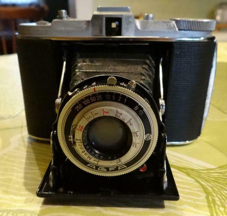 Agfa Jsolette oude vouwcamera - Vintage, Audio, Tv en Foto, Fotocamera's Analoog, Gebruikt, Spiegelreflex, Overige Merken, Ophalen of Verzenden