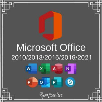 Licence d'origine Microsoft Office 2010/2013/2016/2019/2021