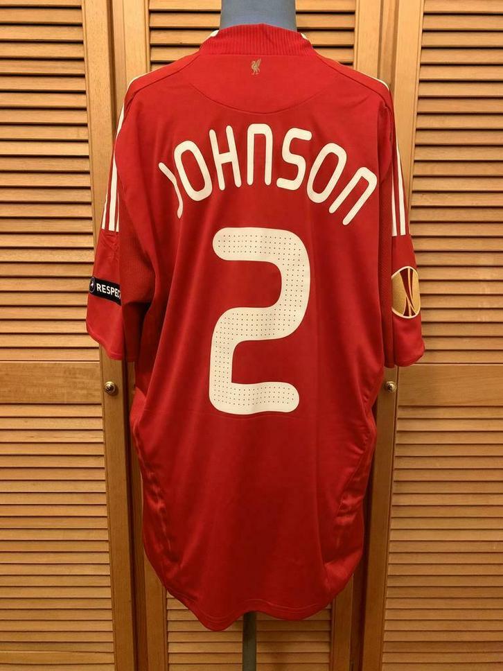 Liverpool 2009-2010 Europa League Johnson match worn shirt, Sport en Fitness, Voetbal, Gebruikt, Shirt, Maat XL, Ophalen of Verzenden
