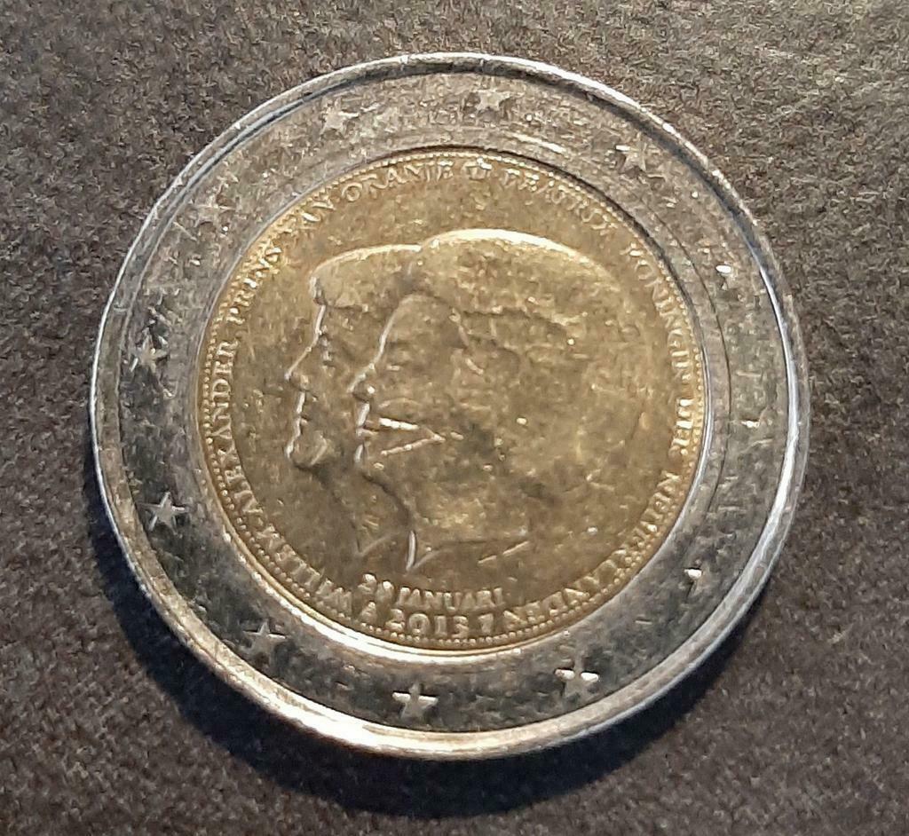 2 EUROMUNT 2013 KRONING NEDERLAND, Enlèvement ou Envoi, Autres pays, 2 euros, Monnaie en vrac