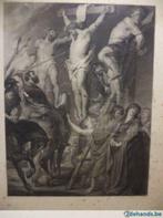 19de-eeuwse ets Desvachez, D. J. naar Rubens: 'De kruisdood', Enlèvement ou Envoi