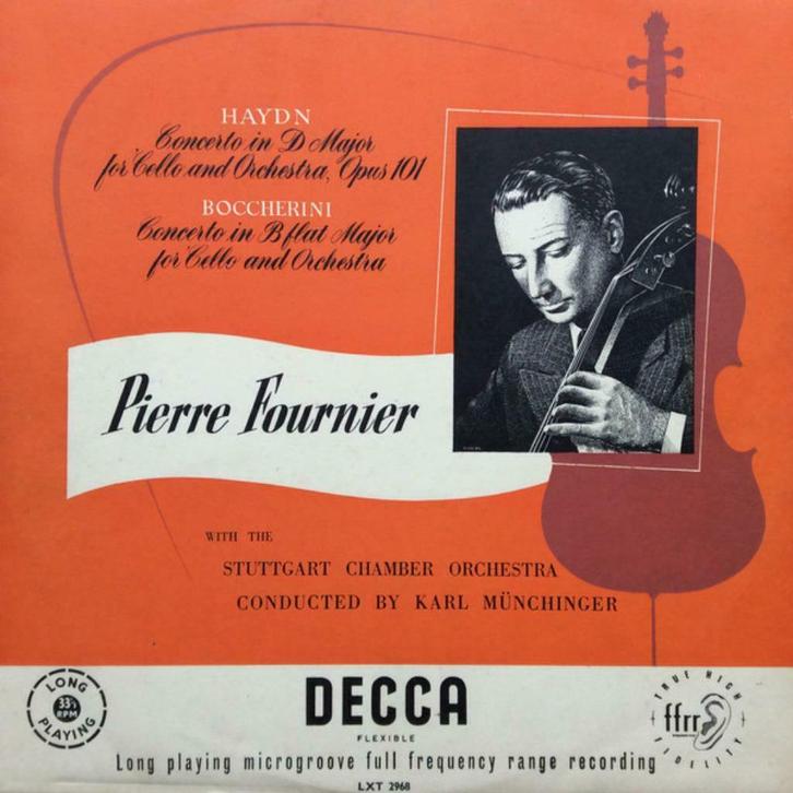 LP  Haydn Boccherini Fournier Stuttgart Chamber Orch 1954, Cd's en Dvd's, Vinyl | Klassiek, Zo goed als nieuw, Classicisme, Orkest of Ballet