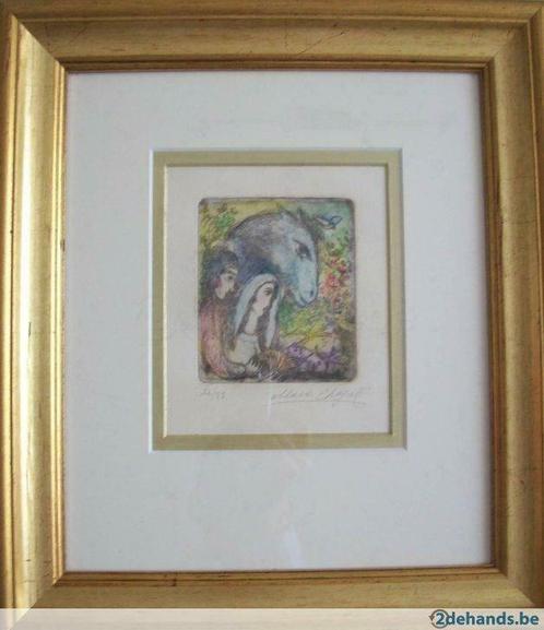 Les amoureux à l'âne - Marc Chagall, Antiquités & Art, Art | Eaux-fortes & Gravures, Enlèvement