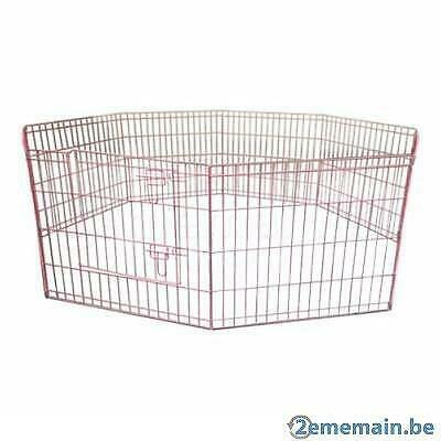 Enclos 8 panneaux rose enclos chien parc chien cage NEUF, Animaux & Accessoires, Accessoires pour chiens, Neuf, Envoi