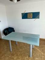 Table en verre 6-10 personnes 2 rallonges intégrées