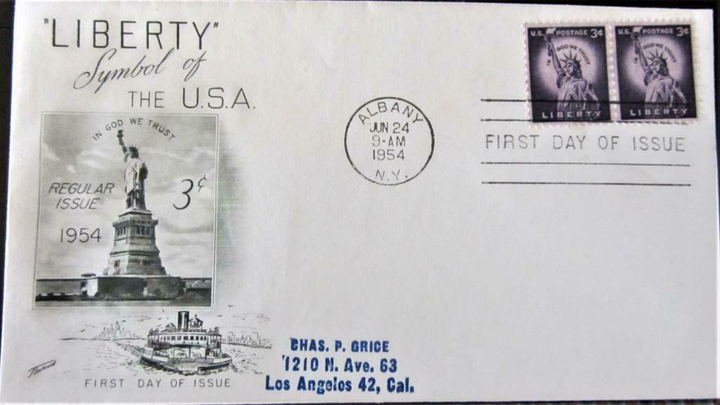 FDC - U.S.A.- KUNST- HET VRIJHEIDSBEELD, Ophalen of Verzenden, Gestempeld, Overige thema's