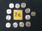 set van 11 vierkante knopen 18 mm wit-creme 2 gaats B11182, Hobby en Vrije tijd, Naaien en Fournituren, Ophalen of Verzenden, Nieuw