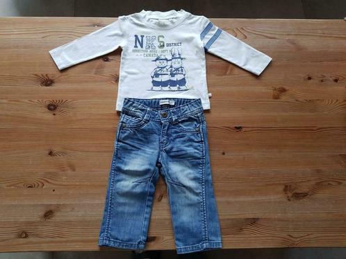Jeans Noppies+ t-shirt CKS +longsleeve Noukie's wit maat 74, Kinderen en Baby's, Babykleding | Maat 74, Zo goed als nieuw, Setje