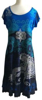 Desigual jurk - XL ( 38/40 ), Blauw, Knielengte, Maat 38/40 (M), Zo goed als nieuw
