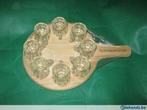 Schnapsronde uit hout met 8 Schnapsglazen borrel shot, Huis en Inrichting, Ophalen of Verzenden, Nieuw, Glas of Glazen