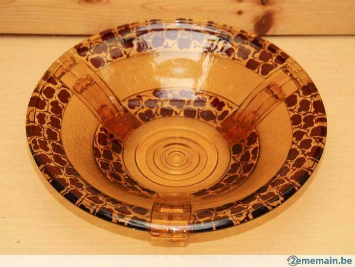 Saladier plat creux – art déco, Antiek en Kunst, Antiek | Glaswerk en Kristal, Ophalen of Verzenden