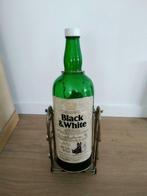 Vintage Black & White Whisky Kantelbare fles 37.5 cl 1977!!, Gebruikt, Ophalen of Verzenden