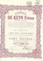 Usines De keyn Frères - 1941, 1920 tot 1950, Aandeel, Verzenden