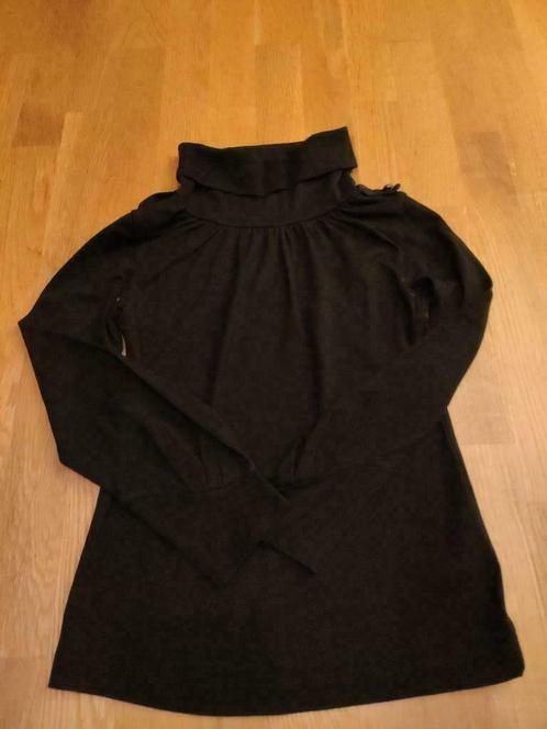 CKS zwarte mooie souspull colltrui rolkraag roosjes 122 128, Kinderen en Baby's, Kinderkleding | Maat 128, Zo goed als nieuw, Meisje