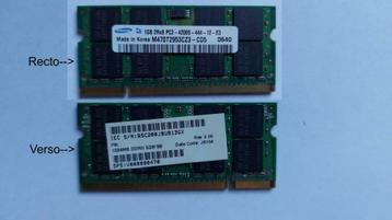 Samsung M470T2953CZ3-CD5 1GB DDR2 RAM 533 MHz Laptop Memory disponible aux enchères