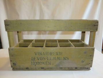 Casier en bois vinaigrerie DEVOS-LEMMENS 1960, Moins de 50 cm, Enlèvement, Bois, 5 à 15 bouteilles