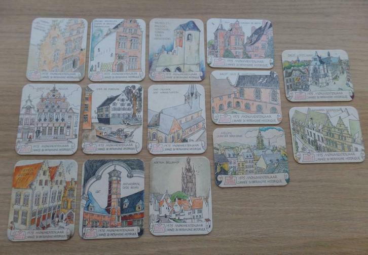 Bierviltjes Stella Artois 1975 Monumentenjaar, Verzamelen, Biermerken, Zo goed als nieuw, Viltje(s), Stella Artois, Ophalen of Verzenden