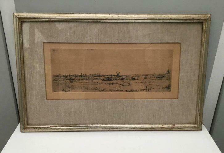 Ets ingekaderd Walter Vaes gesigneerd, Antiek en Kunst, Kunst | Etsen en Gravures, Ophalen of Verzenden